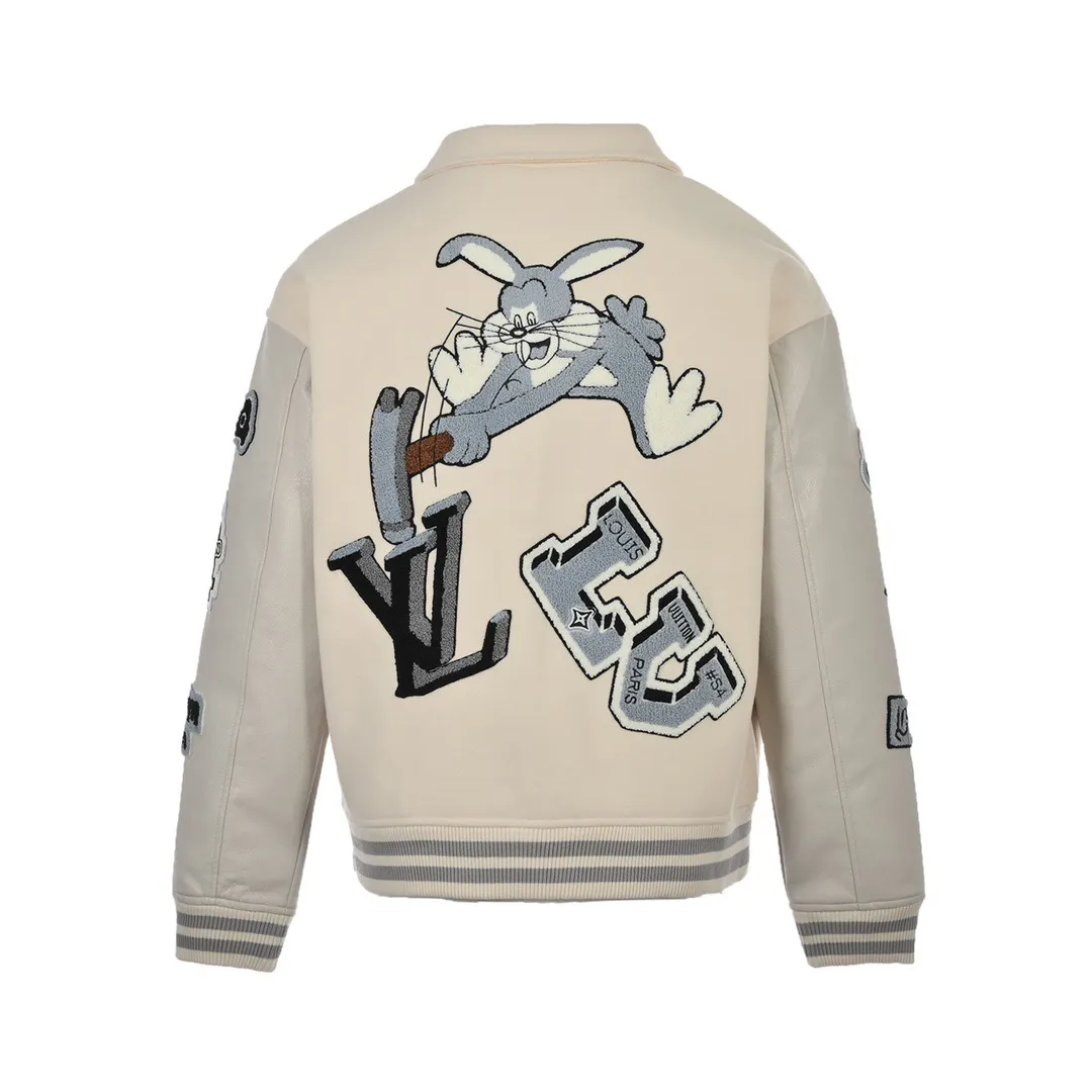 Louis Vuitton/Louis Vuitton 22Fw towel embroidered letter badge baseball jacket